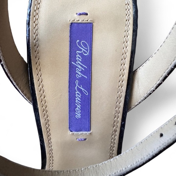 Ralph Lauren Purple Label Kandice‎ Ayers Snakeskin Heels 38B US 7.5 NWOB Luxury - Picture 10 of 16